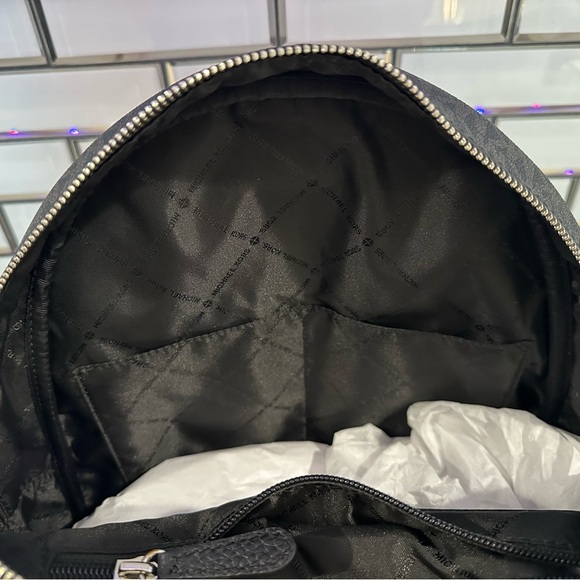 Michael Kors Logo Backpack Purse – Black/Grey MK Monogram - Picture 5 of 7